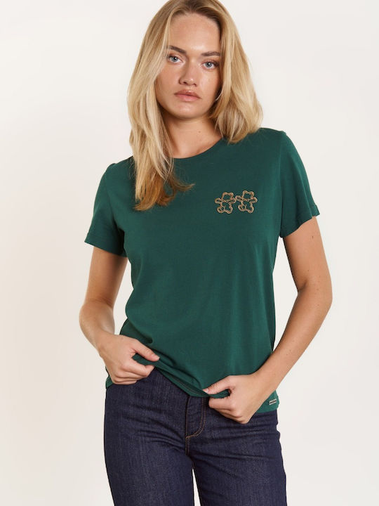 Edward Jeans Γυναικείο T-shirt Πράσινο