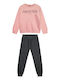 Kinder Sweatpants Set - Jogginganzug Anthracite, Salmon 2Stück Positive Vibes