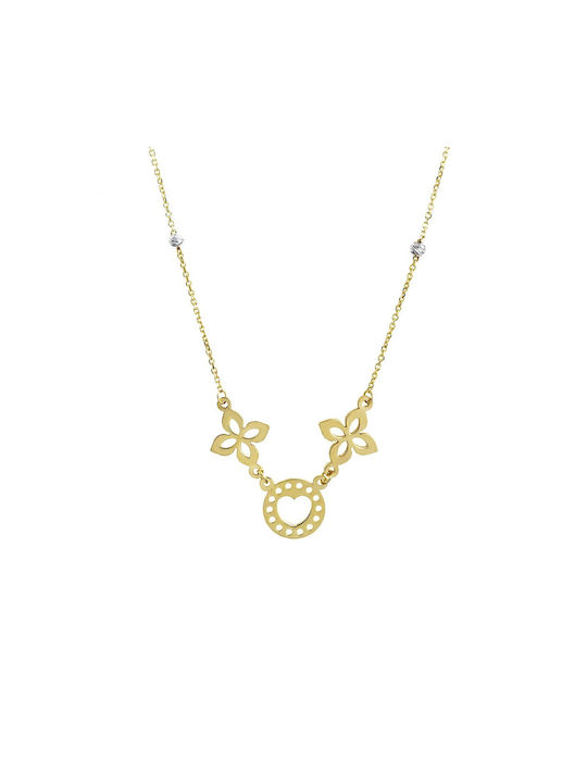 Ioannou24 Necklace with design Heart from Gold 14K