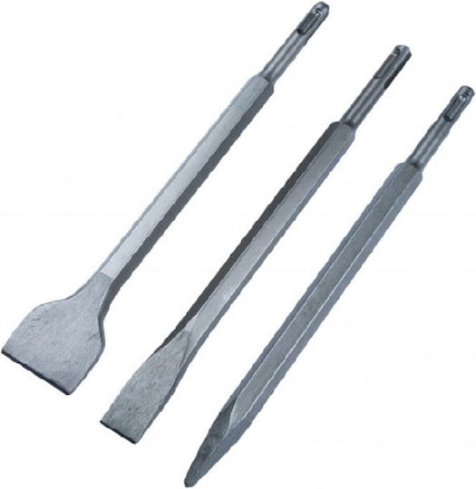 Set Chisel Bits & Pointed Chisel 250mm with SDS Plus Socket 3pcs