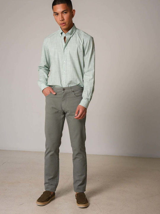 Portobello's Men's Trousers Elastic in Regular Fit Khaki
