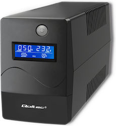 Qoltec 53979 UPS 850VA 480W με 2 Schuko Πρίζες