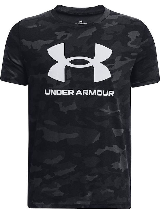 Under Armour Παιδικό T-shirt Μαύρο Sportstyle Logo