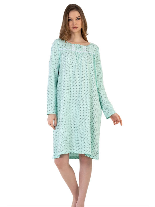 Vienetta Secret Winter Women's Nightdress Turquoise