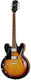 Epiphone ES-335 Electric Guitar for Left-handed with HH Pickup Configuration Vintage Sunburst