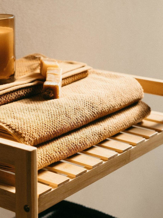 Andrea House Επιτοίχια Ραφιέρα Μπάνιου Bamboo με 3 Ράφια 46x35x74.5cm