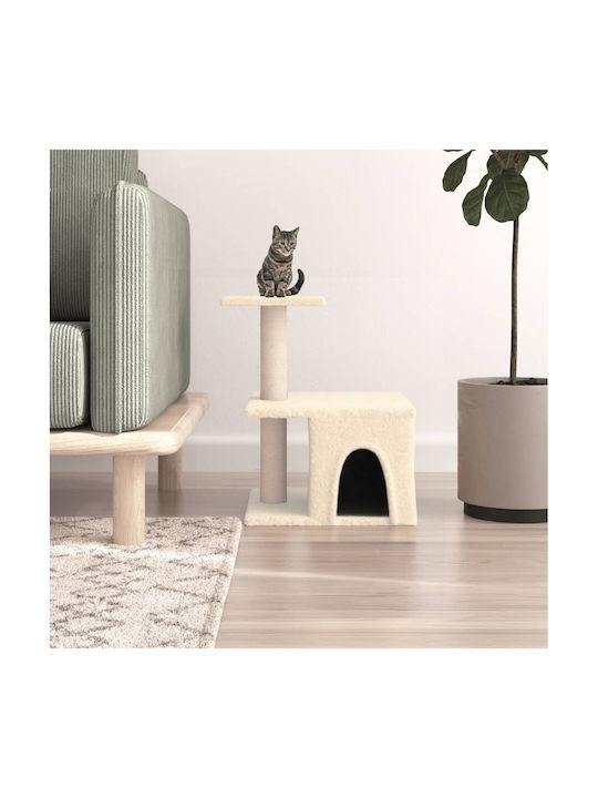 vidaXL Cat Tree Cream 48 cm Ονυχοδρόμιο Γατόδεν...