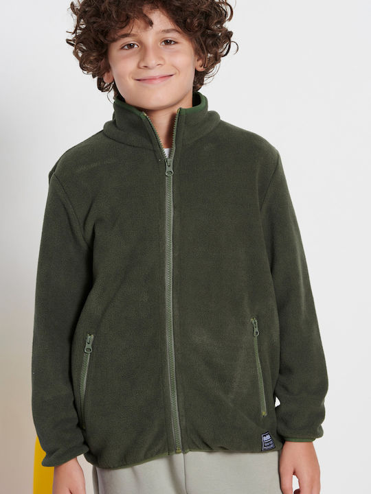Kids Cardigan Fleece Khaki
