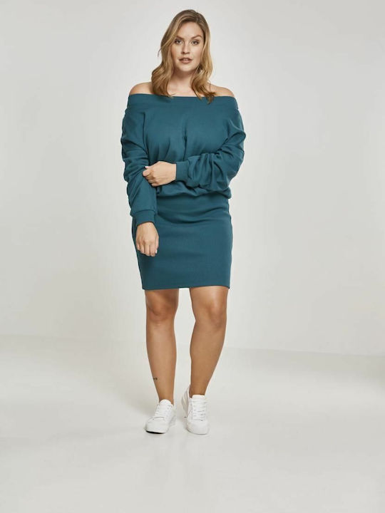 Mini Kleid Rollkragen Braun