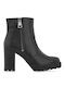 Tamaris Leather Women's Ankle Boots with High Heel Black