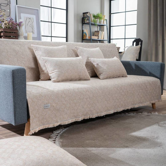 Teoran Harlem Ριχτάρι Τριθέσιου Καναπέ Chenille 180x300εκ. 14 Κίτρινο