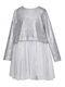Children's Dress Long Sleeve Tulle Silver