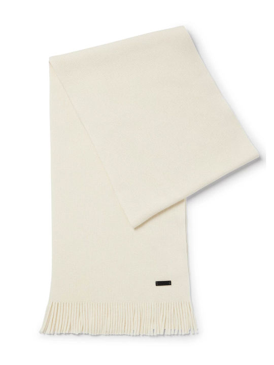 Boss Men's Wool Scarf White