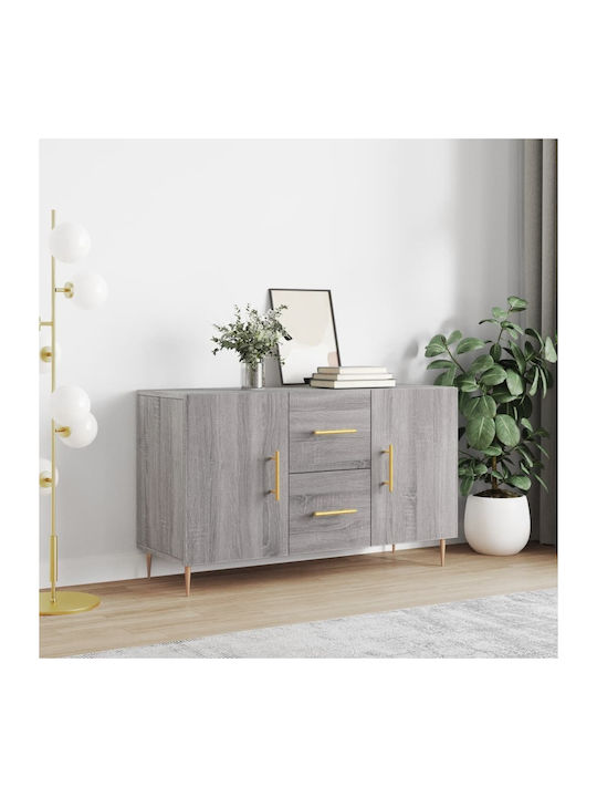 Wooden Buffet with Drawers Gray L100xW36xH60cm