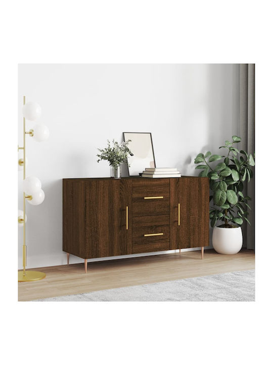 Sideboard Wooden with Drawers Brown Oak 100x36x...