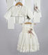New Life White Baptism Clothing Set with Dress , Hair Accessories & Cardigan made of Tulle 3pcs