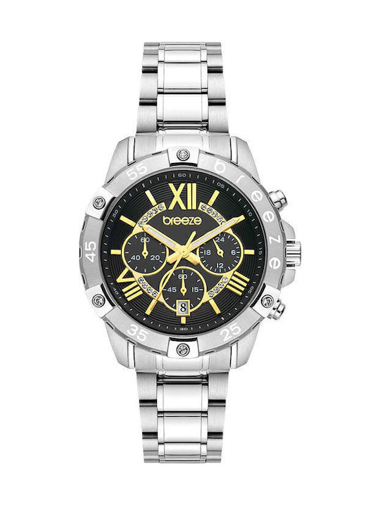 Breeze Women's Watch Chronograph with Silver Metal Bracelet