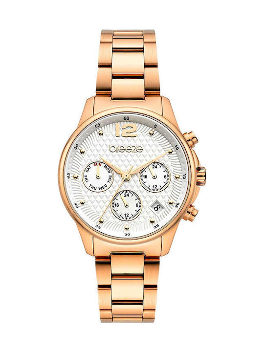 Breeze Women's Watch with Pink Gold Metal Bracelet