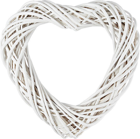 Palma Emporio Heart Wooden Decorative Wreath for DIY Crafts White 40x40cm
