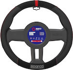 Sparco Car Steering Wheel Cover Synthetic Black with Red Seam