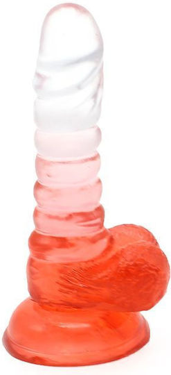 Kiotos Realistisches Dildo mit Hoden und Saugnapf Rot 15,5cm