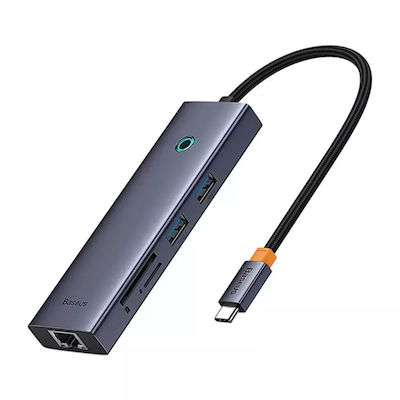 Baseus UltraJoy 7in1 USB-C Docking Station με HDMI 4K PD Ethernet Γκρι