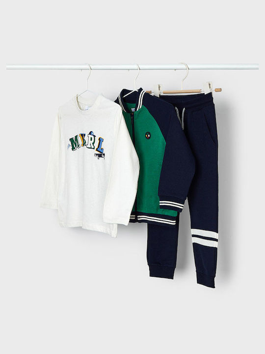 Mayoral Kids Sweatpants Set Navy Blue 3pcs