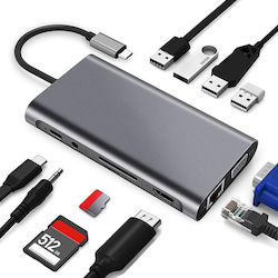 ATC USB-C Docking Station με HDMI 4K PD Ethernet Γκρι (06.005.0086)