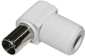 Adeleq Βύσμα Coaxial female Γωνια Λευκό 9-95000