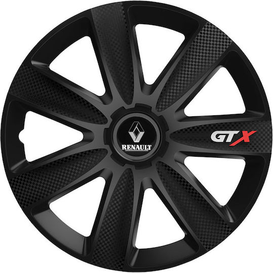 Versaco Set Capace De Roți Auto Gtx 15" Compatibilitate Renault 4 Bucăți Negre