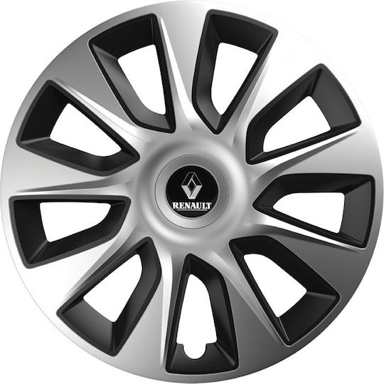 Versaco Set Capace De Roți Auto Stratos 15 Cu Compatibilitate Renault 4 Bucăți Negre