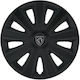 Versaco Car Hubcap Set Aviator with Peugeot Emblem 15" 4pcs Black