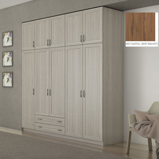 Fünf Türen Kleiderschrank Premium mit Aufsatz New Karydi 252x60x233cm