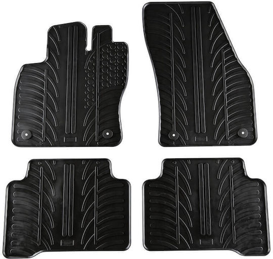 Apesan Set of Front and Rear Mats 4pcs for Volkswagen Touran 2015+ Black
