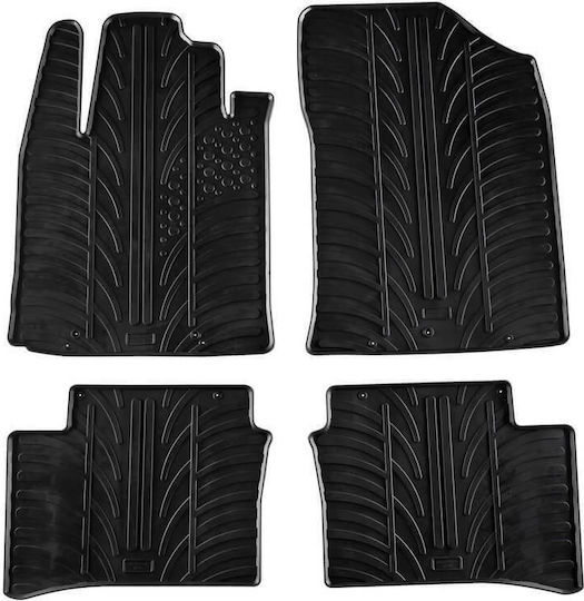 Apesan Set of Front and Rear Mats 4pcs for Kia Picanto 2011-2017 Black