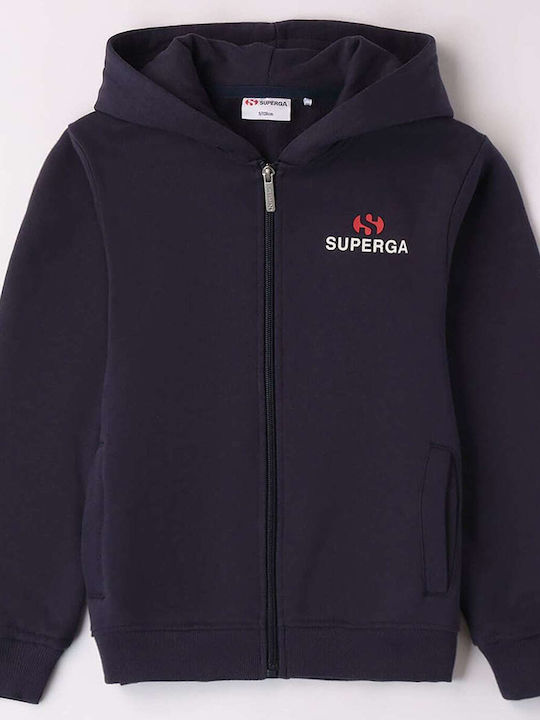 Superga Hooded Sweatshirt with Zipper Blue