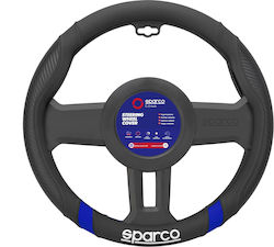 Sparco Κάλυμμα Τιμονιού Αυτοκινήτου Συνθετικό Μπλε με Μπλε Ραφή