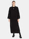 Tommy Hilfiger Καλοκαιρινό Maxi Φόρεμα με Σκίσιμο Μαύρο