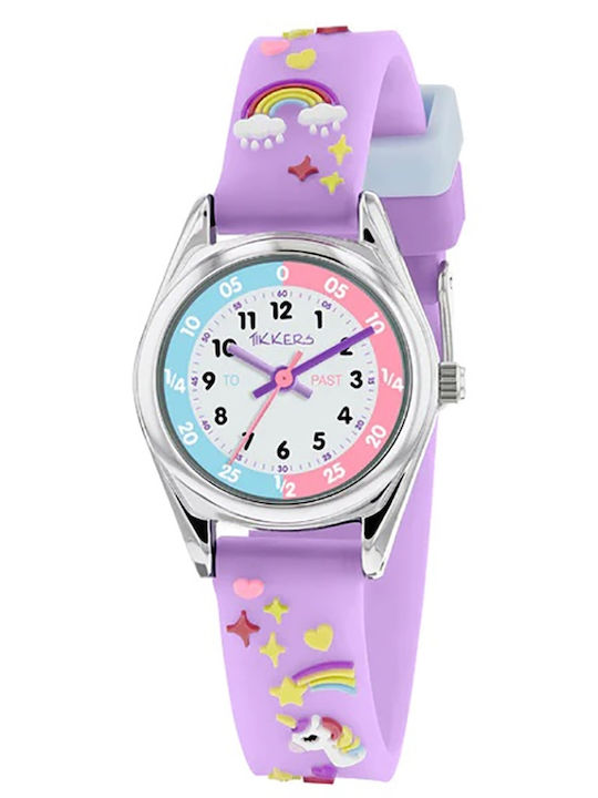 Tikkers Kids Analog Watch with Rubber/Plastic Strap Lilac