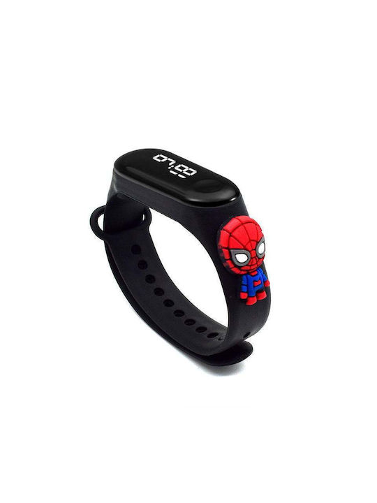 Kids Digital Watch with Rubber/Plastic Strap Black