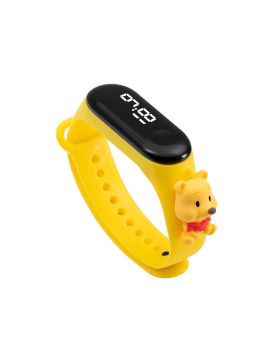 Kids Digital Watch with Rubber/Plastic Strap Yellow