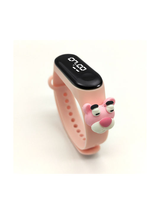 Kids Digital Watch with Rubber/Plastic Strap Pink