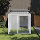 vidaXL Къщичка за Куче Голяма Металик За Външно Ползване Сив 110x200x110см