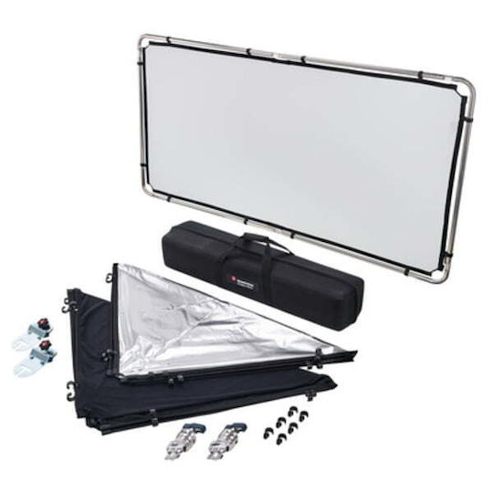 Manfrotto Pro Scrim All-in-one-Kit M Photography Background 110x200cm Black / Silver