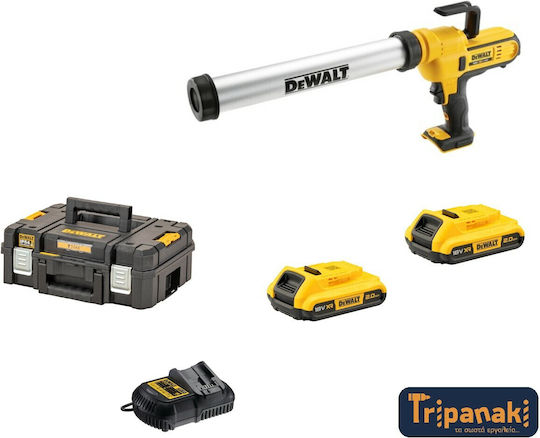 Dewalt Ηλεκτρικό Πιστόλι Σιλικόνης Μπαταρίας 18V 2x2Ah