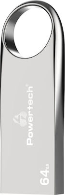 Powertech PT-1124 64GB USB 3.2 Stick Argint