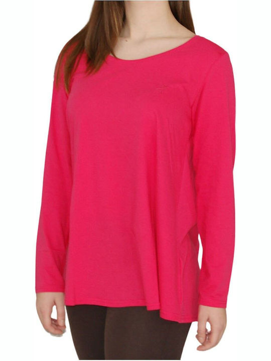 Target Women's Blouse Cotton Long Sleeve Fuchsia