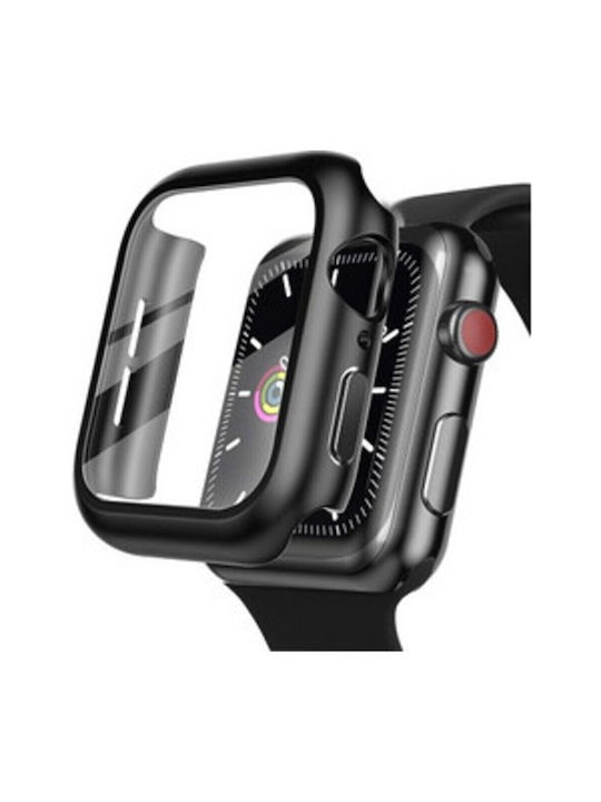 SiiPro Plastic Case with Glass in Black color for Apple Watch 44mm