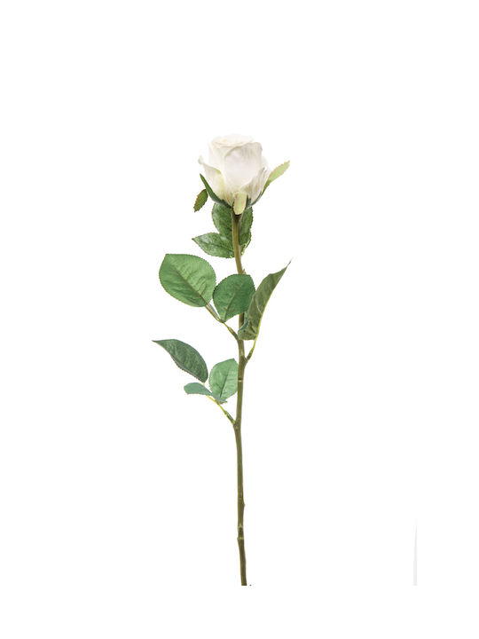 Artificial Decorative Branch Rose White 60cm 1pcs