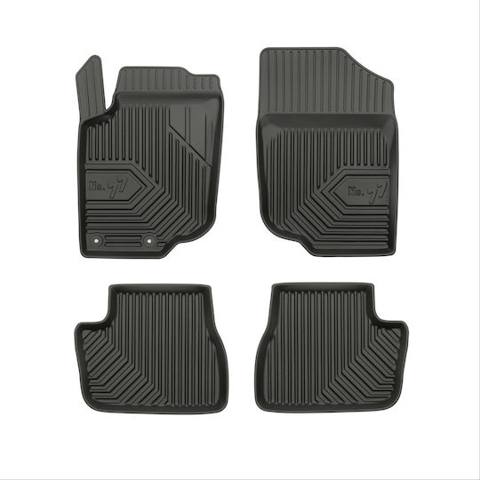 Frogum Satz Vorder- und Hintermatten 4Stück aus Gummi für Peugeot 207 2006-2012 Schwarz